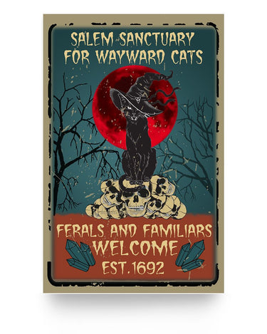 to My Wife Poster from Husband Salem Sanctuary for Wayward Cats Ferals and Familiars Welcome Est 1692 Poster Prints Wall Art, Woman Bedroom, Kitchen and Dining Room Decor, Gift for Woman/Man 11x17
